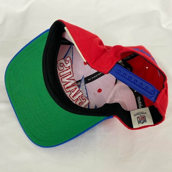 New York Giants Hat Cap Mens Red Blue‎ Sharktooth Snapback NFL Mitchell & Ness - Picture 8 of 12